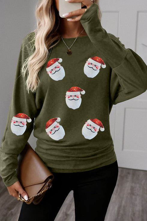 christmas graphic long sleeve top