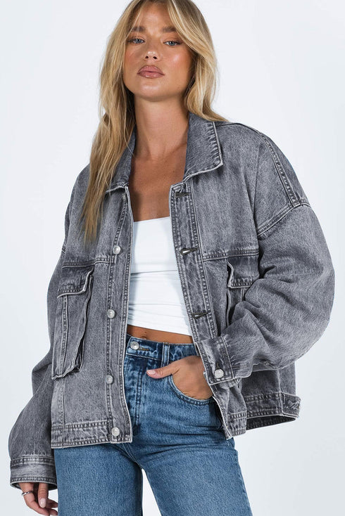 gray-chest-pockets-drop-shoulder-loose-denim-jacket