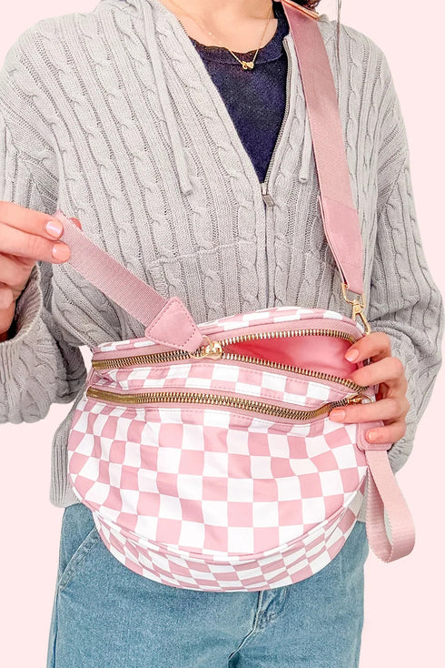 checkered print bag