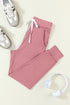 Fushia Drawstring Elastic Waistband Pocketed Joggers