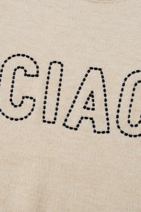 oatmeal-ciao-letter-graphic-crew-neck-sweater