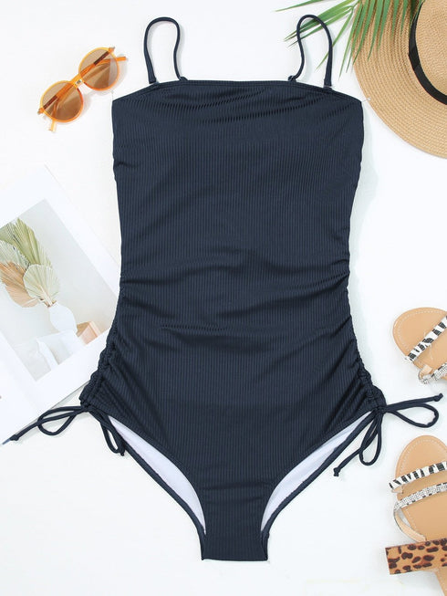 navy-blue-ribbed-drawstring-sides-cutout-one-piece-swimsuit