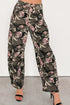 Green Camouglage Floral Print Boyfriend Casual Pants
