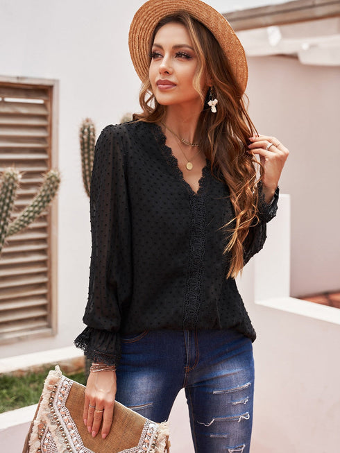 womens-blouses-commuter-long-sleeve-lace-splice-blouse