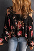 casual-feather-print-off-shoulder-strap-blouse