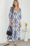 Sky Blue Boho Printed Half Sleeve Maxi Dress