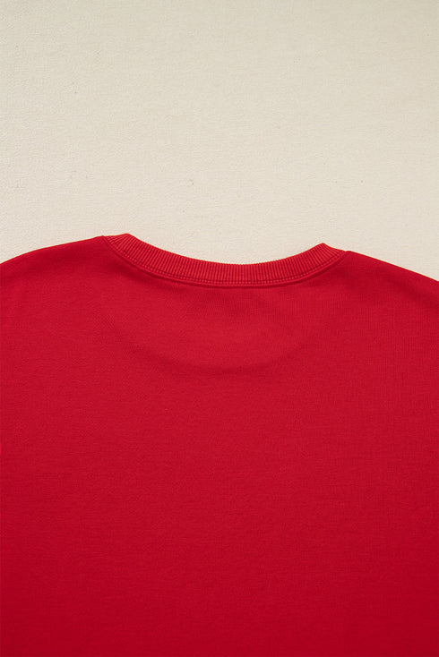 Red Plaid Mama Graphic Christmas Holiday Crewneck Pullover and Pants Two Piece Lounge Set