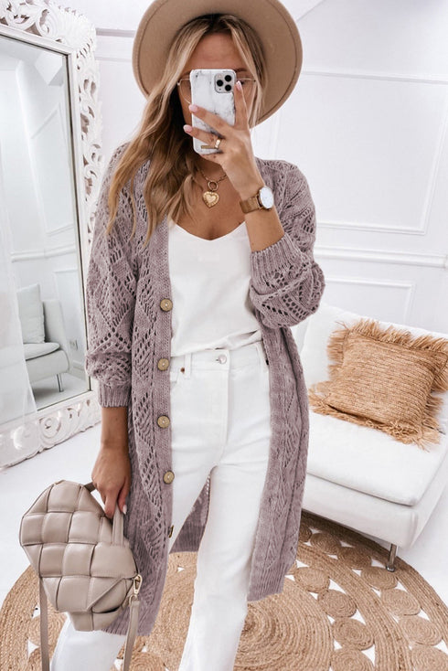 openwork knit cardigan