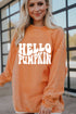 Orange HELLO PUMPKIN Letter Graphic Corded Sweatshirt