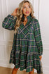 green plaid mini dress