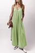 Grass Green Sleeveless V Neck Pocketed Wide Leg Jumpsuit