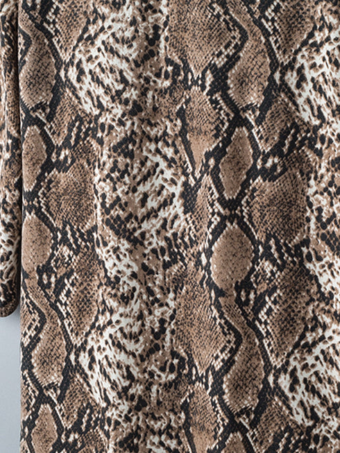 snake-print-long-cardigan