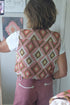 Pink Western Aztec Print Cropped Vest