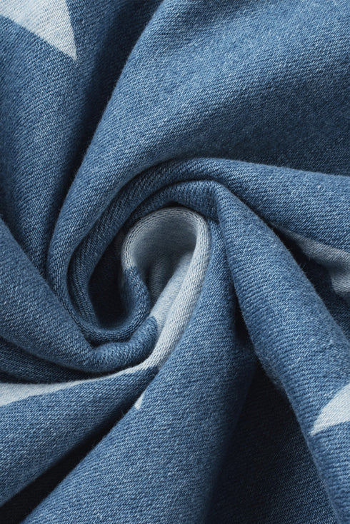 star-print-buttoned-strap-pleat-wide-leg-denim-overall