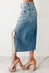 distressed denim skirt