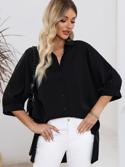 womens-blouses-satin-commute-solid-color-v-neck-long-sleeved-blouse