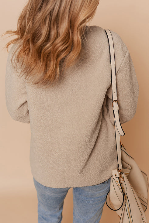 Apricot Toggle Button Teddy Coat