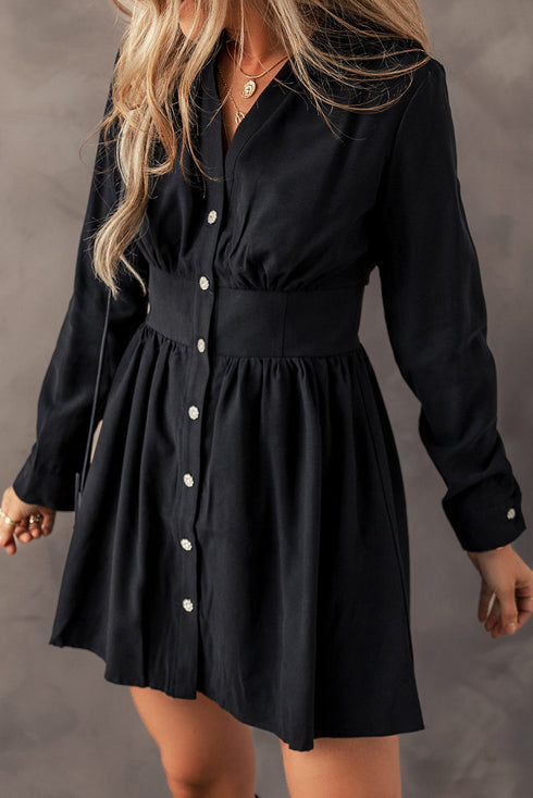 black-mini-shirt-dress