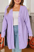 Orchid Petal Plus Size Waffle Knit Button Front Cardigan