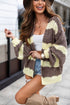 Yellow Stripe Colorblock Open Chunky Fit Cardigan