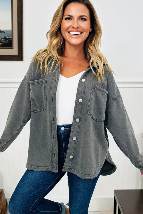 mineral wash shacket