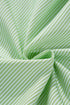 Grass Green Striped Shirred Cuff Buttoned Loose Fit Shirt