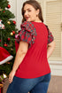 red plus size top