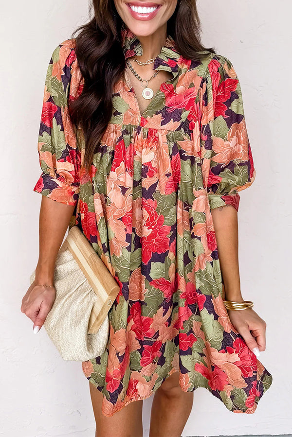 floral v neck dress