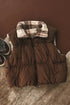 Coffee Inner Plaid Contrasted Zip Up Puffer Vest