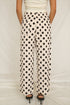 White Polka Dot Print Patched Pocket Loose Pants