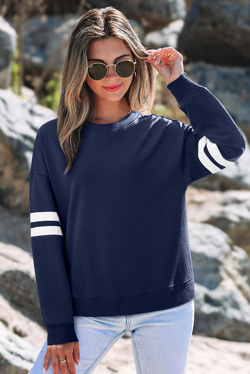 varsity stripe sweatshirt