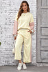 Apricot 2pcs Color Block Pullover Loose Pant Set