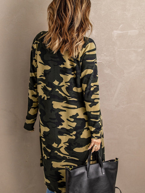 green-camo-print-long-cardigan