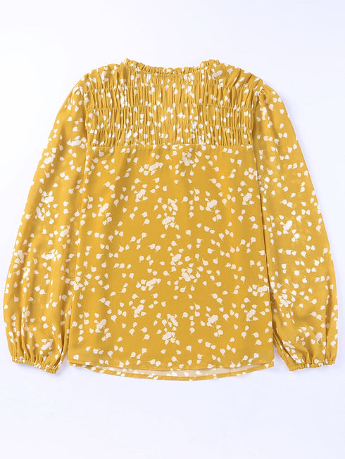 yellow-split-neck-fall-printed-crinkled-blouse