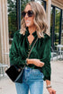 blackish-green-frilled-neck-buttoned-front-velvet-top