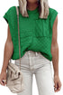 Bright Green Cable Knit Dolman Armholes Sweater Tank