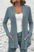 ribbed open cardigan