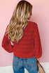 Fiery Red Lightweight Buttoned Front Crochet Cardigan