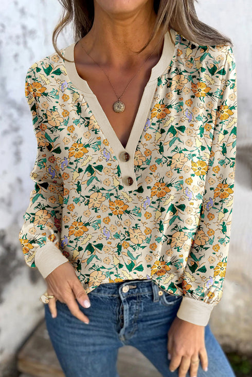 floral long sleeve top