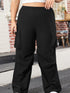 black-plus-size-flap-pocket-elastic-waist-cargo-pants