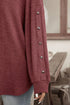 Wild Ginger Plus Size Ribbed Button Decor Long Sleeve Loose Top