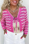 pink stripe cardigan