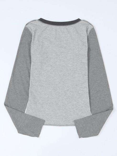 gray-expose-seam-color-block-ribbed-knit-top