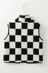 checkered sherpa vest