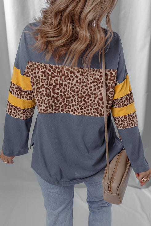 patchwork long sleeve top