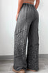 Dark Grey Mineral Wash Leopard Patchwork Loose Pants