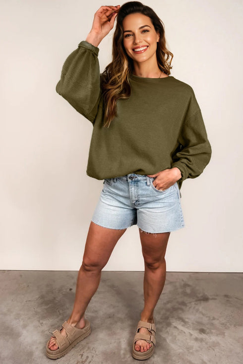 ribbed long sleeve top