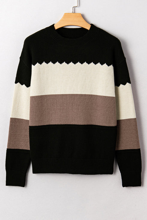 color block knit sweater
