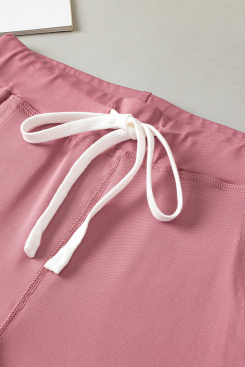 Fushia Drawstring Elastic Waistband Pocketed Joggers