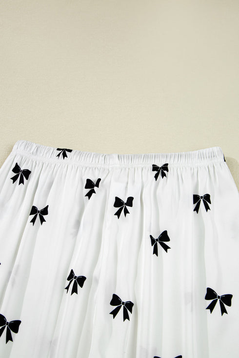 bow print pajama set